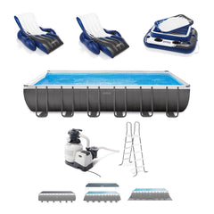 Intex 24 x 12 x 4.3 Ft Ultra XTR Outdoor Pool, 2 Pack of Floats, and Cooler