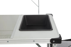 Trail Camping Table, Silver, 39 L in x 19.7 W in x 76 H in