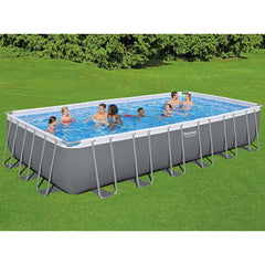 Bestway: Power Steel - Rectangular Swimming Pool Set - 24' x 12' x 52", Above Ground, Tritech Construction, Filter Pump, Ladder & Cover, 7937 Gal.