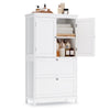 Floor Storage Cabinet, Storage Unit, Freestanding Cabinet with 2 Drawers and 2 Doors, Adjustable Shelf, 11.8 x 23.6 x 43.3 Inches, White