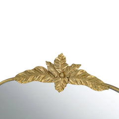 A&B Home Arched Gold Wall Mirror with Leaf Accent 39.6" x 2" x 35"