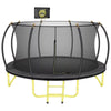 Triple Tree Trampoline with Enclosure, Black/Yellow, 63.78"x 17.72" x 8.66"