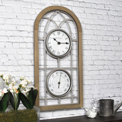 FirsTime & Co.(R) Brown Farmhouse Arch Outdoor Clock, Farmhouse, Analog, 10 x 2 x 20 in
