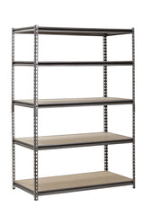 Muscle Rack 48"W x 24"D x 72"H 5-Shelf Steel Freestanding Shelves, Silver