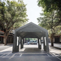 Sesslife 12' x 20' x 9.83' Portable Garages and Shelters Gray Carports