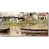 Ceramic Tile Mural-Berthe Morisot Waterfront Painting 102. 25.5" w x 12.75" h using (18) 4.25 x 4.25 ceramic tiles