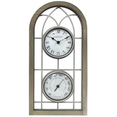 FirsTime & Co.(R) Brown Farmhouse Arch Outdoor Clock, Farmhouse, Analog, 10 x 2 x 20 in