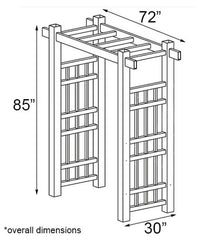 DuraTrel Windsor 72" x 85" White Vinyl Arbor