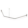 Naiture Stainless Steel 18-1/2" X 26" X 18-1/2" Neo-Angle Shower Curtain Rod with Ceiling Support, Brushed Nickel Finish