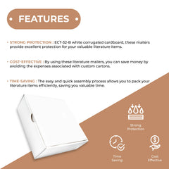 SSBM 12" x 12" x 2" ECT-32B White Literature Shipping Mailers 50/Case