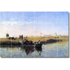 Ceramic Tile Mural-Edwin Weeks Waterfront Painting 156. 25.5" w x 17" h using (24) 4.25 x 4.25 ceramic tiles