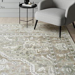 Sasha Area Rug, Adryan Beige Green, 7'10' x 10'