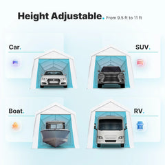 Advance Outdoor 10 x 20 x 95-11 White Heavy Duty Carport