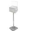 Azar Displays Extra-Large Pedestal Lottery Box With Pocket, 57-3/4"H x 16"W x 16"D, White