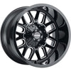 20 x 9 in. 8107 Cogent 6 x 135 Bolt Pattern 0 mm Offset 106 mm Hub Black with Milled Spokes Wheel