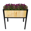 Sunnydaze 29.25" x 20" x 30.75" Gray Acacia Wood Rectangular Raised Garden Bed with Legs