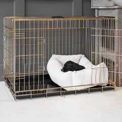 Cozy & Calming Puppy Cage Bed In Ivory Boucl茅