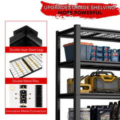 Prilinex 2200LBS Metal Storage Shelves Wire Shelving Unit Garage Storage Rack 40"W x 20"D x 60"H Heavy Duty Industrial Shelving