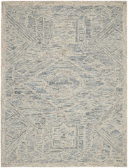 Nourison Linked Rustic Bohemian Blue/Multi 8' x 10'6" Area Rug, (8' x 11')
