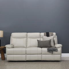 Seymour Electric Sofa Light Grey Leather