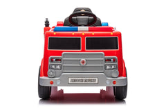 2026 12V Kids Fire Truck Electric Ride On One Seater with Leather Seat and RC