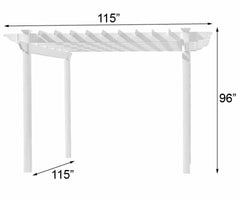 DuraTrel Queensbrook 7.5' x 7.5' White Vinyl Pergola