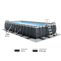 INTEX Ultra XTR 24 x 12 x 52 Rectangular Above Ground Pool Set w/ Filter Pump