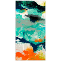 Empire Art Direct Tidal Abstract 2 Frameless Free Floating Tempered Glass Panel Graphic Wall Art, 24" x 48" x 0.2", Ready to Hang