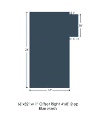 WaterWarden in-Ground Pool Safety Cover Rectangle, Fits 16' x 32'+4' x 8', 1 Foot Offset Right, UL Classified to ASTM F1346