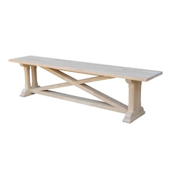 Double X-Back Bench With Arms and Shelf