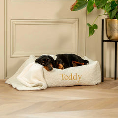 Cozy & Calming Puppy Cage Bed In Ivory Boucl茅