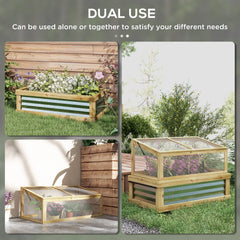 Outsunny Raised Garden Bed with Wooden Cold Frame, 41" x 22.5" x 28.25"