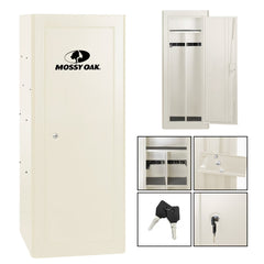 Mossy Oak 18 Gun Security Cabinet, 21 in x 18 in x 55 in, Rifle, Key Lock, White