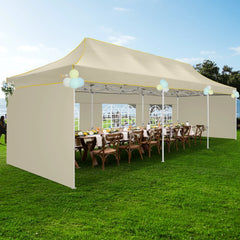 HOTEEL 10ft x 30ft Khaki Pop Up Outdoor Canopy, Waterproof
