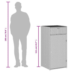 vidaXL Patio Storage Cabinet, PE Rattan Beige, 21.70 x 21.70 x 43.70 in