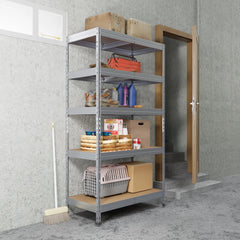 Ar Shelving 5- Tier Galvanized Steel Heavy Duty Garage Storage Shelving Unit with HDF Rack (39.2 in. W x 71 in. H x 20 in. D)