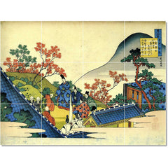 Ceramic Tile Mural-Katsushika Hokusai Ukiyo-E Painting 15. 17" w x 12.75" h using (12) 4.25 x 4.25 ceramic tiles