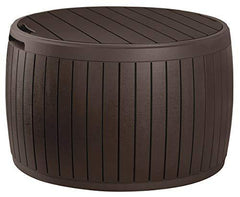 Outdoor Resin Storage Bench - Weather Resistant Deck Box with Wood Look Finish and Seating
