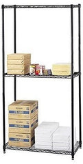 36" Deep x 72" Wide x 63" High 3 Tier Black Starter Shelving Unit
