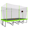Triple Tree Rectangular Trampoline with Basketball Hoop, Green, 204.00" x 120.00" x 141.00"