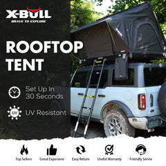 X-BULL Hard Shell Roof Top Tent with Ladder and Mattress