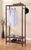 Legacy Decor 2 Tier Shelves Shoe Garment Coat Rack Hanger 65H X 31.5W X 13"D Wooden White Finish
