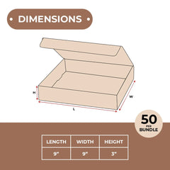 SSBM 9" x 9" x 3" ECT-32B Kraft Literature Shipping Mailers 50/Case