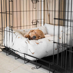 Cozy & Calming Puppy Cage Bed in Woodland Pheasant
