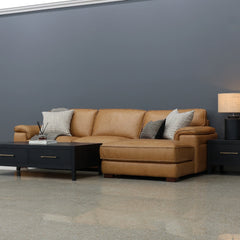 Rostrevor Sofa Chaise Tan Leather