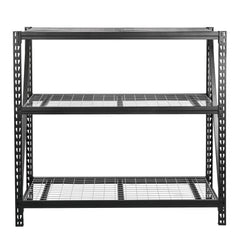 WORKPRO Steel 3-Tier Storage Shelf Unit 72-Inch-H x 77-Inch-W x 24-Inch-D, 6000lb Total Capacity, Black