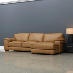 Rostrevor Sofa Chaise Tan Leather