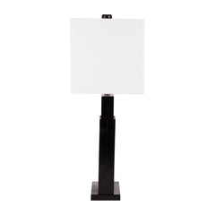 Sagebrook Home Modern Neutral Wood, 27"H Geometric Black Table Lamp - 18" x 10" x 27"