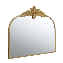 A&B Home Arched Gold Wall Mirror with Leaf Accent 39.6" x 2" x 35"