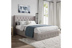 T2162G Grey Linen Hydraulic Lift Storage Platform Bed